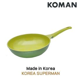 [KOMAN] Avocado Titanium Coated Wok 28cm-Induction Nonstick Cookware 6-Layers Coationg Frying Pan - Made in Korea